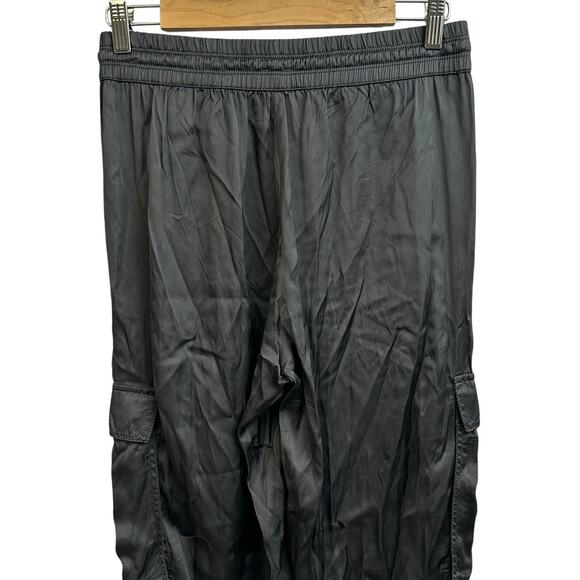 Aerie Gray Silky Cargo Jogger Pants Small Lightweight Drawstring Pockets - Picture 5 of 9